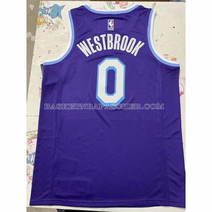 Maillot Los Angeles Lakers Russell Westbrook NO 0 Ville 2021-22 Volet